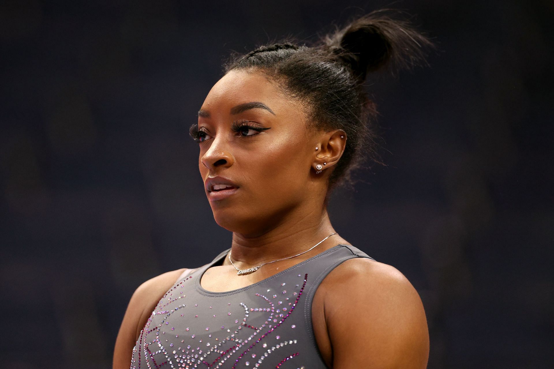 Simone Biles at the 2024 U.S. Olympic Team Gymnastics Trials in Minneapolis, Minnesota. (Photo by Getty Images)